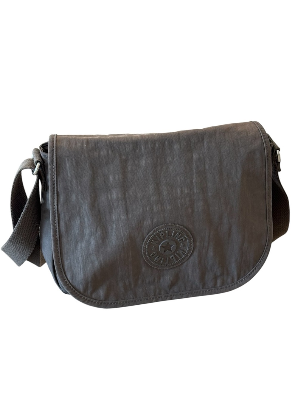 Kipling Loren gray Nylon crossbody or shoulder Bag with flap